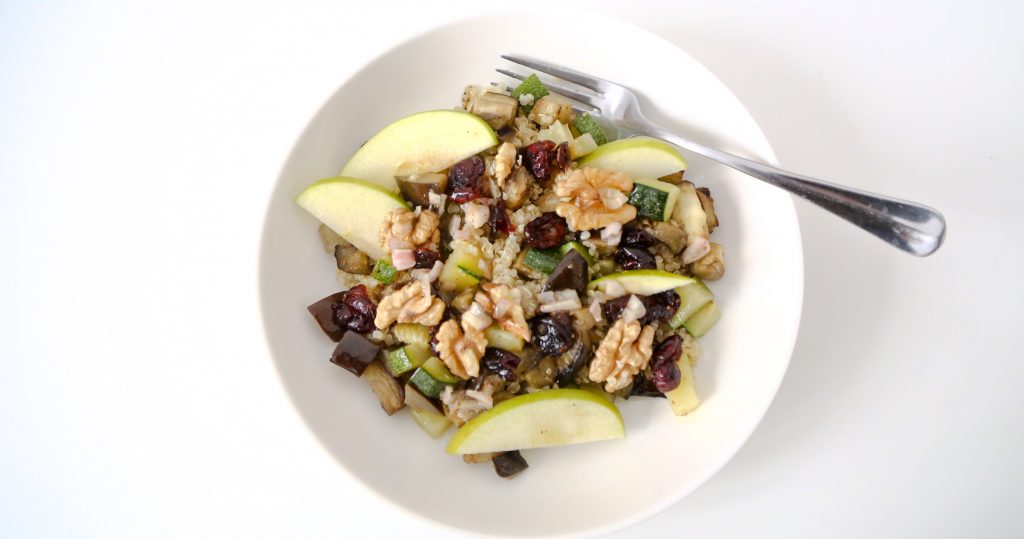 Salade de quinoa aux aubergines et courgettes