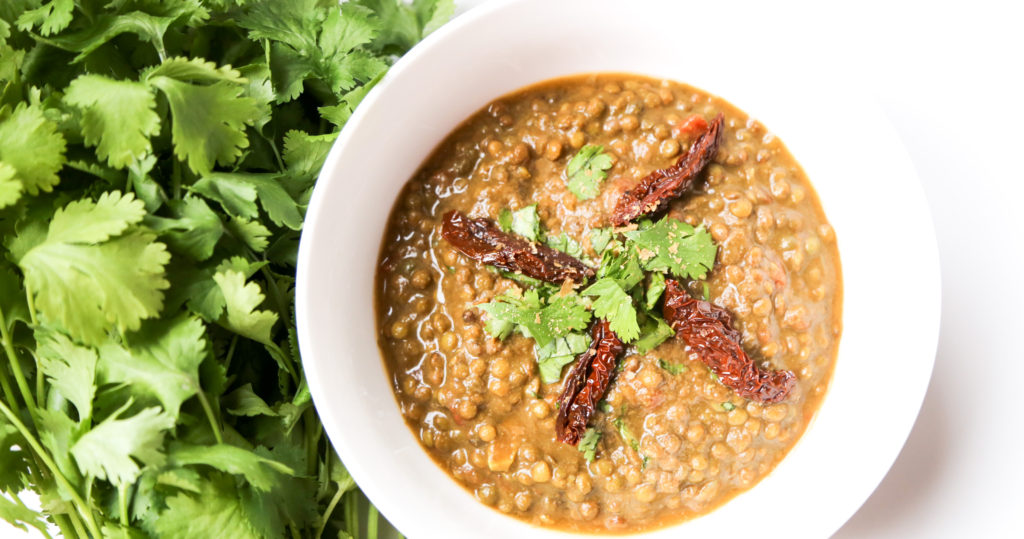 Lentilles vertes à l’indienne